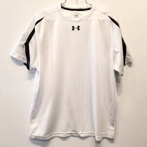 Under Armour Men's White Athletic Heat Gone Crew Neck Workout T-Shirt Size‎ M